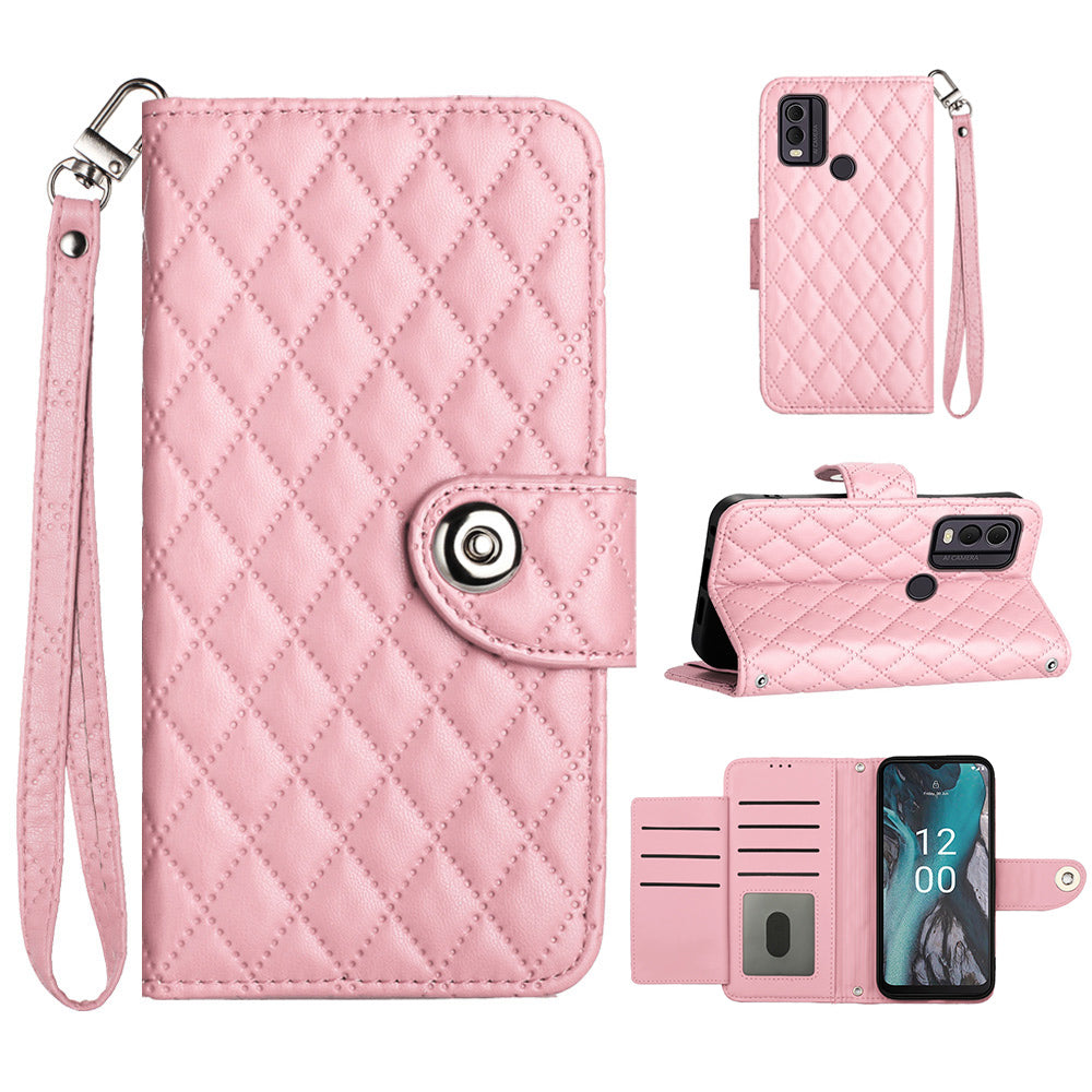 YB Imprinting Series-8 for Nokia C22 Leather Case with Hand Strap Wallet 7 Card Slots Cover YB Imprinting Series-8 for Nokia C22 Leather Case with Hand Strap Wallet 7 Card Slots Cover